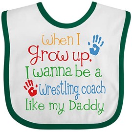 inktastic Wrestling Coach Like Daddy Baby Bib White and Green 24789