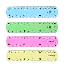 Regla transparente suave de 15 cm, multicolores, flexible, recta, para medición, inastillable, para regalo de estudiantes, regla de redacción, regla d