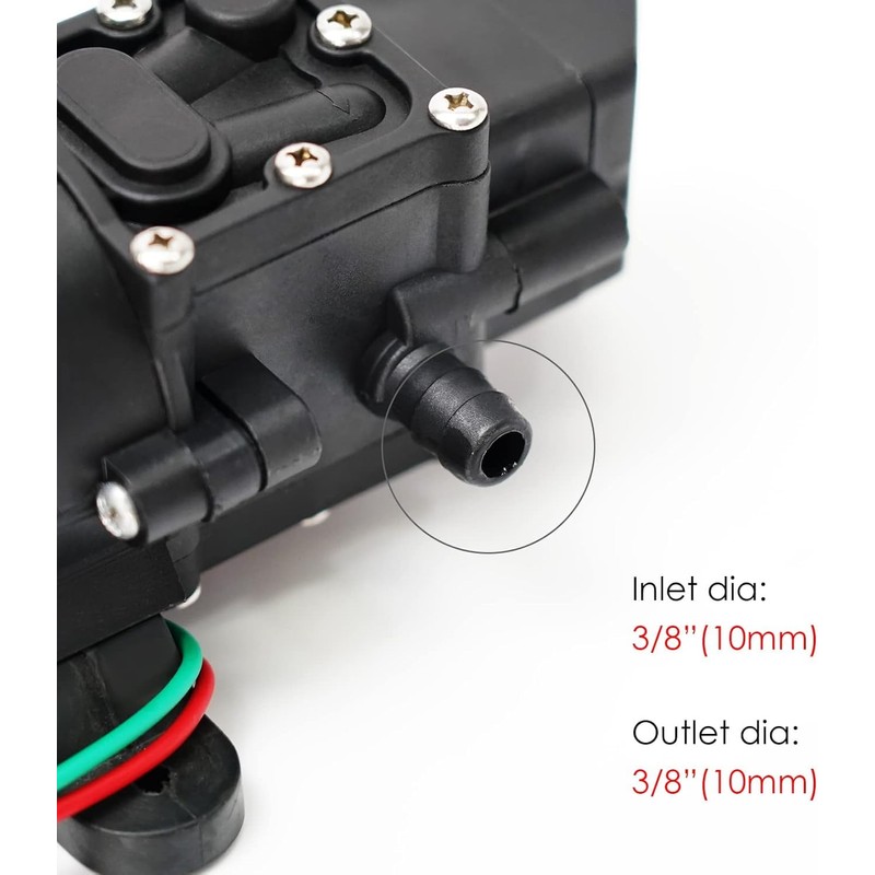 Auhafaly 12V DC Fresh Water Pump With 2 Hose Clamp