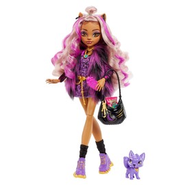 Monster High Clawdeen Wolf Fashion Doll with Purple Streaked Hair, Signature Look, Accessories & Pet Dog Medium