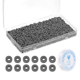 PATIKIL 4000 Pcs Clay Beads Bracelet Making Kit, 4mm Flat Round Polymer Clay Spacer Beads Preppy Heishi Beads Disk with Elastic String for DIY Friendship Jewelry Making, Black