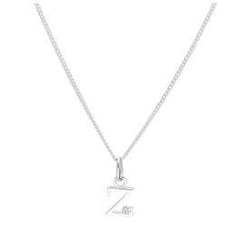 Sterling Silver 0.4 pts Diamond Letter Z Necklace 14-32 Inches, Diamond