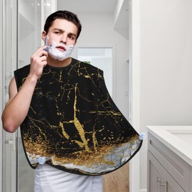 Marble Beard Bib Apron, Beard Hair Catcher For Men Shaving, Waterproof With Suction Cups