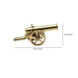 Heuvcnsr Model Cannon Decoration,Mini Cannon Home Solid Brass Cannon Brass Statue for Shelf Housewarming Gift Living Room Table Decoration