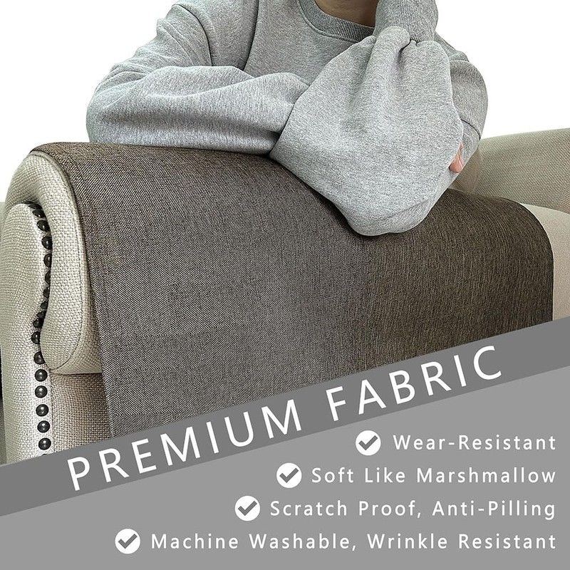 NOYOURS Couch Arm Covers, Anti-Slip Sofa Armrest Cover for Recliner,