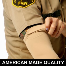 Tat2X Ink Armor Premium Forearm 9" Tattoo Cover Up Sleeve - No Slip Grip - U.S. Made - Brown - 3X (one sleeve)