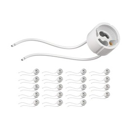 ledscom.de 20 Pieces GU10 Socket, Ceramic, White, 230V AC, max. 25W