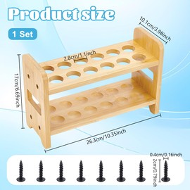 Peacoblue Home Wooden Test Tube Rack, Vial Glasses Holder 12 Tubes Capacity (10/11" (27mm') Great as Pen Stand, Spice Rack, Plants Organizer-Glass Tubes Not Included