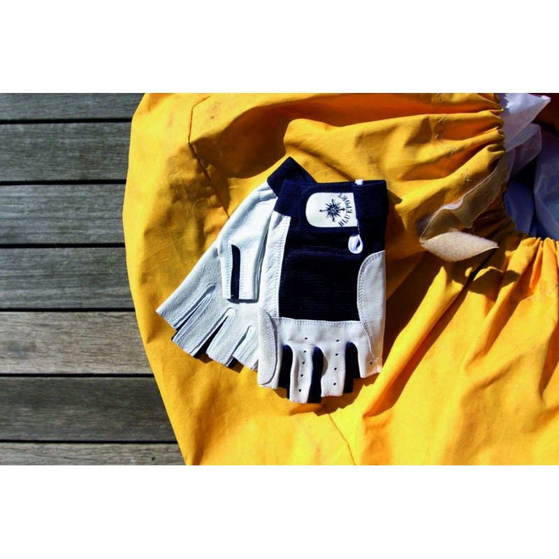 BluePort Segelgloves aus leather - 5 Finger frei S