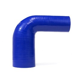 HPS HTSER90-150-175-BLUE Silicone High Temperature 4-ply Reinforced 90 degree Elbow Reducer Coupler Hose, 75 PSI Maximum Pressure, 4" Leg Length on each side, 1-1/2" > 1-3/4" ID, Blue