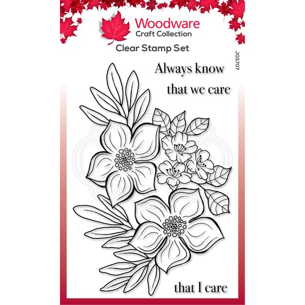 Woodware JGS707 Clear Set Blooming Lovely Transparent Photopolymer Stamp, Sticks