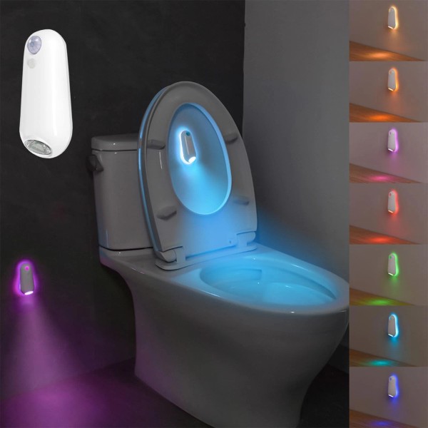 Toilet Night Light Motion Sensor,8 Color Changing USB-C Rechargeable Toilet