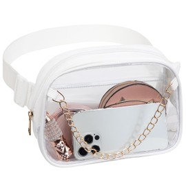 TINYAT Clear Fanny Pack Stadium Approved Clear Belt Bag for Women See Through Waist Bag Crossbody Purse for Events Concerts