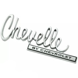 Rear Deck Trunk Lid Emblem Badge Replacement for 1970 Chevelle by 2pcs (Chrome Black)
