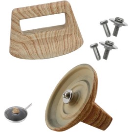 SHENGYIYISHENG Pot Lid Top Replacement Knob Universal Pan Lid Holding Handles Wood Grain Cookware Pot Hand Grip Knob with Screws for Kitchen Cookware (Wood Color, 2 Pcs)