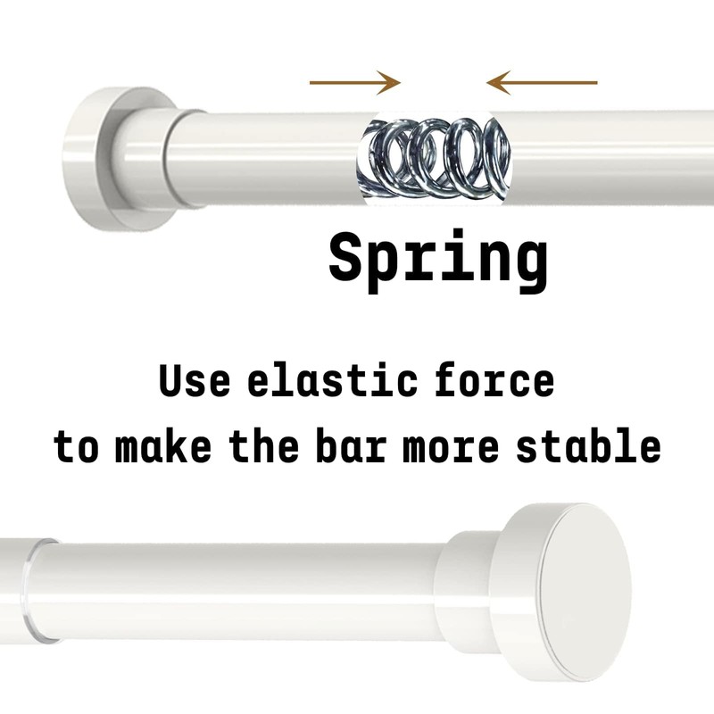1 Piece Stainless Steel Curtain Rod Without Drilling, Adjustable Telescopic