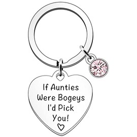SDOFY Funny Auntie Gifts from Nephew Niece Auntie Keyring Auntie Christmas Gifts Auntie Presents Auntie Birthday Gifts If Aunties Were Bogeys I'd Pick You