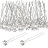 40 Pcs Bridal Hair Pins Accessories, Pearl U Shape Rhinestone