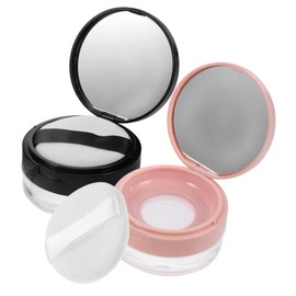 Baluue Diy Makeup Powder Puff Boxes 2 Pack Loose Powder Container Plastic Natural Look Skin-friendly