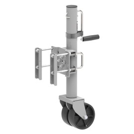TOWKING 6-inch Dual Wheels Trailer Jack, 13" Vertical Movement, 1500 lbs, for RV, Boat, Trailer and More, Silver