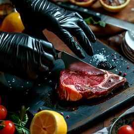 ZFYOUNG 100 Pcs Grilling Gloves Kit Disposable BBQ Gloves with 3 Pairs Cotton Liners Grilling Gloves,Latex Free Nitrile Gloves for Outdoor,Cooking Gloves,Grilling Barbecue Cooking