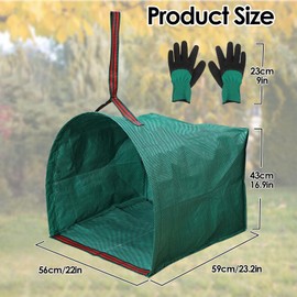 2 PACK Leaf Bag,Lawn Bags,Reuseable Yard Waste Bag, Heavy Duty Lawn and Leaf Bag With Gardening Gloves,40 Gallons Yard Bags for Leaves Lawn Grass Clippings Camping