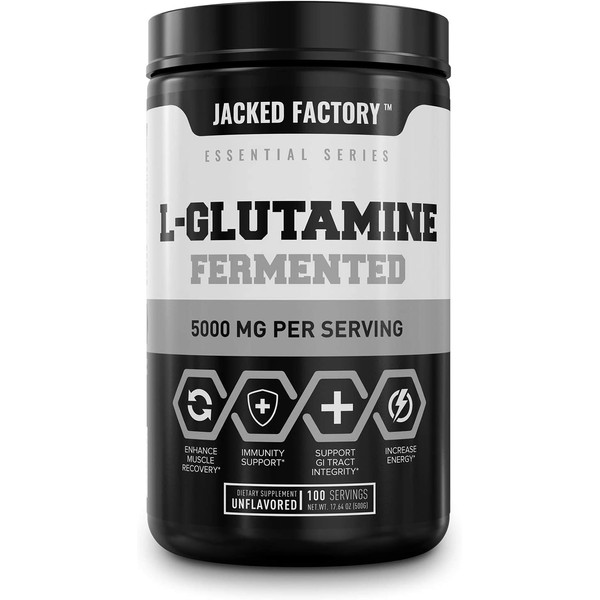 L-Glutamine Powder 500g, 100 Servings - Vegan Fermented L Glutamine Supplement for Post Workout Muscle Recovery, Immunity, Digestive Health - Tested & Trusted, No Artificial Fillers - Unflavored