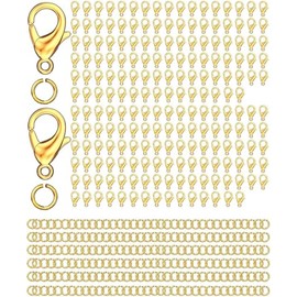 WALLERRY 800 Pieces Lobster Claw Clasps and Open Jump Rings Set,Lobster Clasps for Jewelry Making Necklace Clasp Bracelet Jewelry Clasps for Women