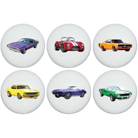 American Classic Muscle Race Car Ceramic Dresser Drawer Knobs Children's Cabinet Pull Room Decor