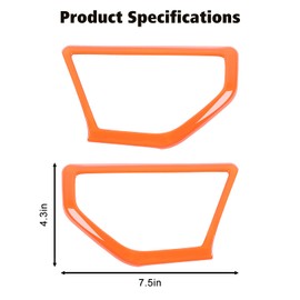 RT-TCZ A Pillar Speaker Trim Cover Ring Decoration Interior Accessories for Jeep Wrangler JL JLU & Gladiator JT 2018-2022 (Orange)