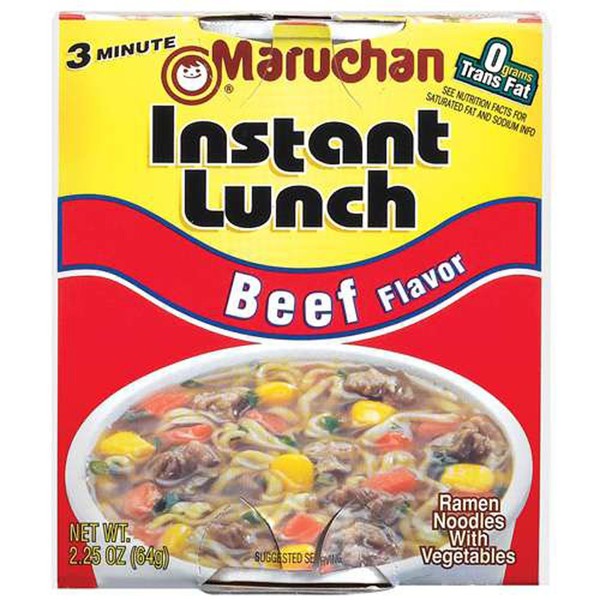 Maruchan Instant Lunch Beef Flavor Soup, 2.25 oz, 6 Pack