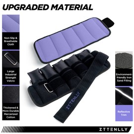 ZTTENLLY Adjustable Ankle Weights 1 To 2/5/10/20 LBS Pair with Carry Bag - Breathable Fabrics, Reflective Trim - Strength Training Leg Wrist Arm Ankle Walking Weights Sets for Women Men Kids……