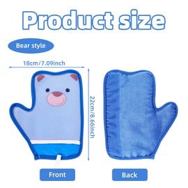lasuroa Cat Grooming Glove, Cat Dog Washing Gloves Electrostatic Pet Hair Remover Glove Hair Brush Reusable Animal Remover Tools for Car Furniture Sofa Carpet Clothes (Bear Style)