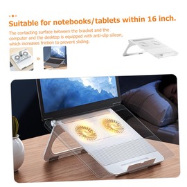 Operitacx Laptop Cooling Rack with Dual Fans Slip Surface Height Computer Stand for Enhanced Airflow and Comfort