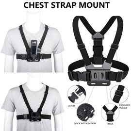 TANSUO 10 Pieces Action Camera Accessories Suitable for Insta360 X4/ X3/ Ace Pro, Chest Strap, Head Mount, Wrist Strap, Quick Clip Mount and Lens Cap Protector, Compatible with GoPro Hero, SJCAM