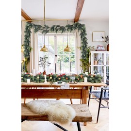 JoyHome 6FT Pine Christmas Garland, Artificail Christmas Greenery Garland,Realistic Cedar Garland Cypress Garland for Holiday Mantel Fireplace Table Centerpiece Decor