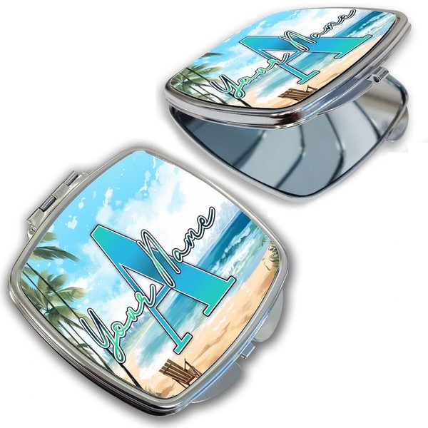 Bleu Reign Compact Personalized Pocket Mirror Custom Name Nature Inspired