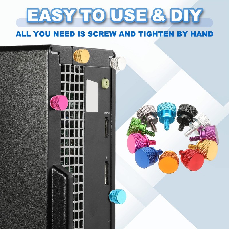 MECCANIXITY 6 Pcs 6#32 Knurled Thumb Screw Computer Case Threaded