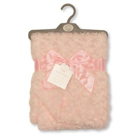 Baby Rosebud Coral Fleece Wrap Blanket - 4 Colours (Pink)