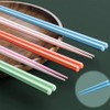 5 Pairs Reusable Chopsticks Fiberglass Set Alloy Non-Slip Colorful Japanese