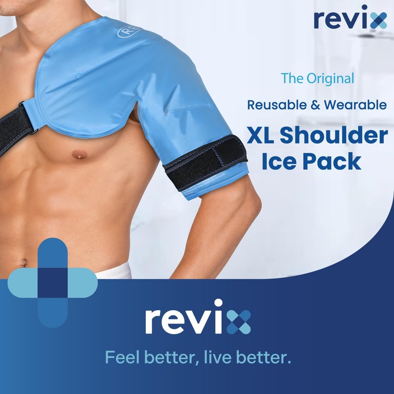 REVIX XL Shoulder Ice Pack for Rotator Cuff Reusable Gel