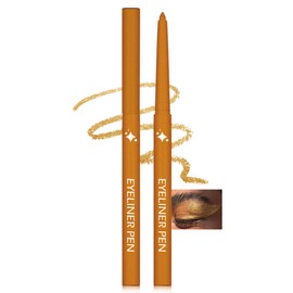 Glitter Gel Eyeliner Pencil, Gold Colourful Eye Liner Pen, Super Soft & Smooth Texture, Waterproof, Durable Eyeliner Pencil, Easy to Use, Highly Pigmented Glitter Eyeshadow Pencil Makeup for Women 02