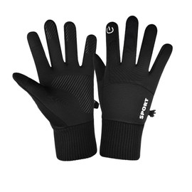 Cold Weather Gloves with Touchscreen Fingers Ski Gloves Winter Waterproof Warm Snow Gloves for Women and Men Black (XL)