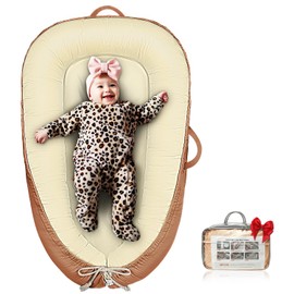 Baobrava Baby Lounger - Infant Lounger for Newborn 0-24 Months, Pure Cotton Breathable Baby Nest Lounger Cover, Newborn Essentials for Baby Boys & Girls, Portable Baby Lounger for Home and Travel