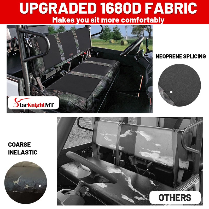 StarknightMT UTV Seat Covers 1680D for Mule PRO-FXT FX DXT