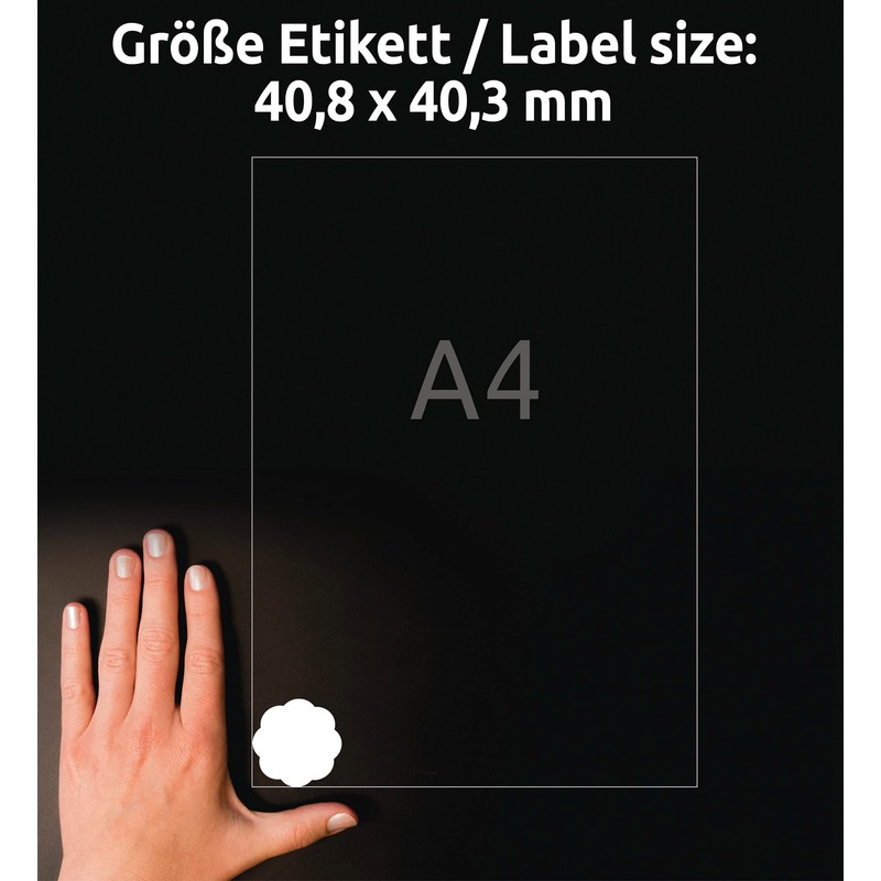 Avery Zweckform 5084 jam Labels (A4, 240 Flower-Shaped Labels, Removable,