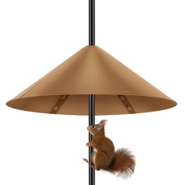 Squirrel Baffle for Bird Feeder Pole, 19-Inch Outdoor Bird Feeder Guard, Squirrel-Proof Birdhouse Baffles, Shepherd's Hook for Outside(Brown)