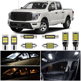 WIYBYDM White LED Interior Lights Kit for Nissan Titan 2016 2017 2018 2019 2020 Super Bright 6000K Map Dome Glove Box Lights Interior LED Lighting Interior Bulbs Package + Install Tool