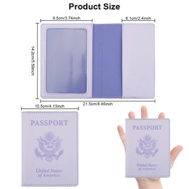 QEYMN Passport Holder, Passport Holder Women, Passport Covers Travel Must Haves, Travel Passport Wallet for Men, 1 Pack Passport Case Passport Protector for Travel Airport Essentials, Light Purple