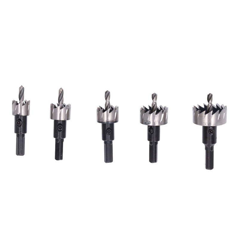 5Pcs Metal Hole Saw 16‑30mm High Speed Steel Wear Resistant